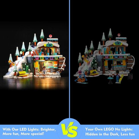مجموعة إضاءة LED من LocoLee لمنحدر التزلج والمقهى Lego Holiday 41756، مجموعة ملحقات الإضاءة الإبداعية المتوافقة مع مجموعة بناء Lego 41756 (أضواء فقط، بدون نماذج) in Kuwait