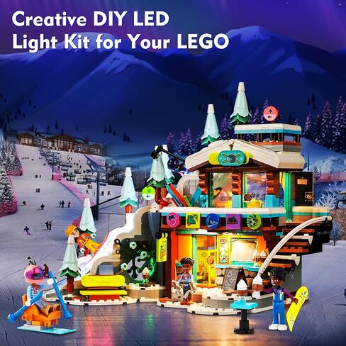 مجموعة إضاءة LED من LocoLee لمنحدر التزلج والمقهى Lego Holiday 41756، مجموعة ملحقات الإضاءة الإبداعية المتوافقة مع مجموعة بناء Lego 41756 (أضواء فقط، بدون نماذج) in Kuwait
