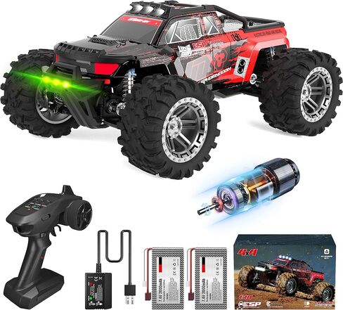 Axguter 1:10 Scale All Terrain RC Car, 4WD High Speed RC Truck for Adults,2.4 GHz Remote Control Car with LED Lights, 4X4 Waterproof Off-Road Truck with Two Rechargeable Batteries. in Saudi Arabia