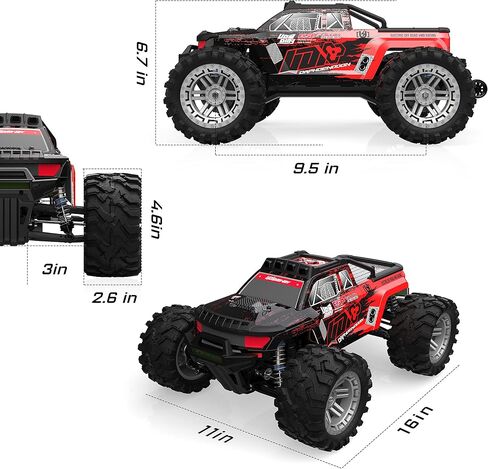 Axguter 1:10 Scale All Terrain RC Car, 4WD High Speed RC Truck for Adults,2.4 GHz Remote Control Car with LED Lights, 4X4 Waterproof Off-Road Truck with Two Rechargeable Batteries. in Saudi Arabia