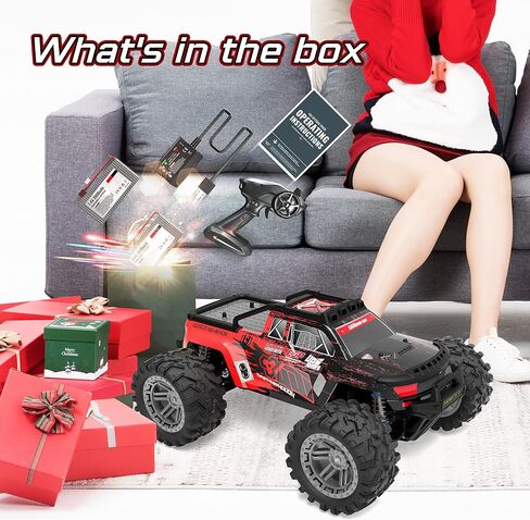 Axguter 1:10 Scale All Terrain RC Car, 4WD High Speed RC Truck for Adults,2.4 GHz Remote Control Car with LED Lights, 4X4 Waterproof Off-Road Truck with Two Rechargeable Batteries. in Saudi Arabia