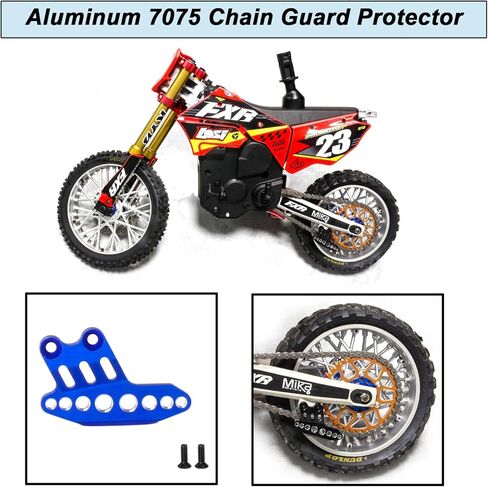 XSYGO Upgrades Aluminum 7075 Chain Guard Protector for LOSI 1/4 Promoto-MX Motorcycle RTR LOS06000 LOS06002 (Blue) in Kuwait