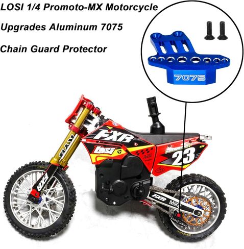 XSYGO Upgrades Aluminum 7075 Chain Guard Protector for LOSI 1/4 Promoto-MX Motorcycle RTR LOS06000 LOS06002 (Blue) in Kuwait
