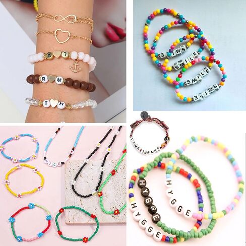 100pcs Letter Beads 4x7mm Acrylic Luminous Round Heart Beads Glow in The Dark Beads for Bracelets Jewelry Making DIY Crafts in Kuwait