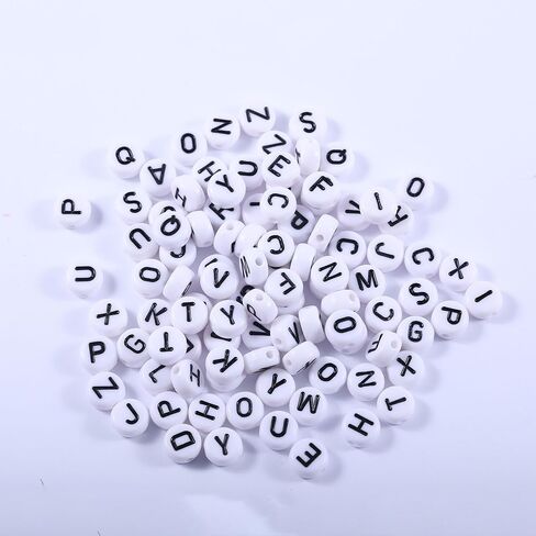 100pcs Letter Beads 4x7mm Acrylic Luminous Round Heart Beads Glow in The Dark Beads for Bracelets Jewelry Making DIY Crafts in Kuwait