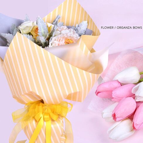 شريط شيفون، أورجانزا، شريط لتغليف الهدايا والديكورات 1 بوصة 50 ياردة/لفة (أبيض) in Kuwait