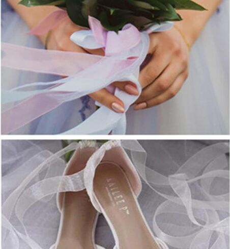 شريط شيفون، أورجانزا، شريط لتغليف الهدايا والديكورات 1 بوصة 50 ياردة/لفة (أبيض) in Kuwait