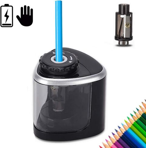 مبراة أقلام رصاص أوتوماتيكية - مبراة أقلام رصاص كهربائية محمولة باليد عالية التحمل للرقم 2/أقلام الرصاص الملونة (6-8 مم)، مبراة يدوية للمدرسة/الفنانين/الأطفال/الفصول الدراسية/المكتب/المنزل in Kuwait