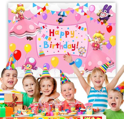 خلفية الاميرة بلون خوخي مقاس 7 × 5 قدم لمستلزمات الحفلات لتزيين حفلات اعياد الميلاد in Kuwait