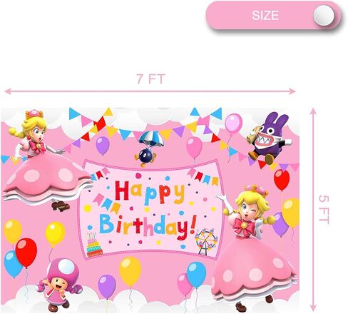 خلفية الاميرة بلون خوخي مقاس 7 × 5 قدم لمستلزمات الحفلات لتزيين حفلات اعياد الميلاد in Kuwait