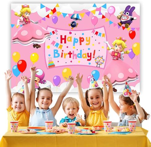 خلفية الاميرة بلون خوخي مقاس 7 × 5 قدم لمستلزمات الحفلات لتزيين حفلات اعياد الميلاد in Kuwait