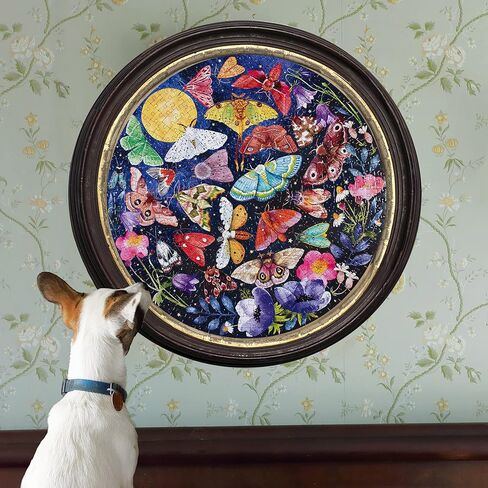eeBoo Piece and Love Moths 500 Piece Round Adult Jigsaw Puzzle/Ages 14+ (PZFMOT) in Saudi Arabia