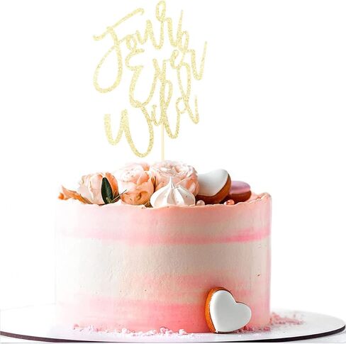 زينة كعكة من فور ايفر وايلد - زينة حفلات عيد الميلاد الرابع لعمر 4 سنوات/وايلد ثينج - ذهبي لامع in Kuwait