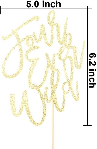 زينة كعكة من فور ايفر وايلد - زينة حفلات عيد الميلاد الرابع لعمر 4 سنوات/وايلد ثينج - ذهبي لامع in Kuwait