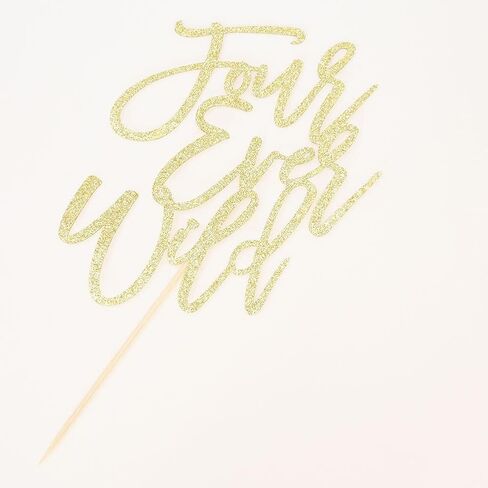 زينة كعكة من فور ايفر وايلد - زينة حفلات عيد الميلاد الرابع لعمر 4 سنوات/وايلد ثينج - ذهبي لامع in Kuwait