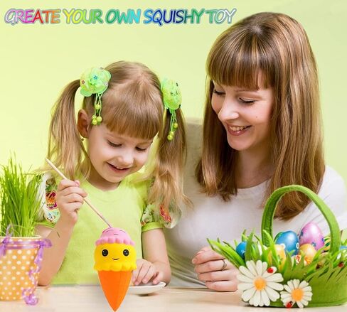 7 قطع من الفنون والحرف اليدوية للفتيات، مجموعة الحلوى التي تصنعها بنفسك مجموعة اسفنجية خاصة بك! هدايا لمحبي الحرف اليدوية للاطفال العاب الكريسماس. اسفنجي جامبو بطيء الارتفاع لتخفيف التوتر للبالغين، مع in Kuwait