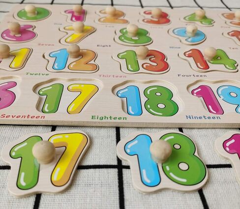 Suandsu 2pcs Alphabet and Number Wooden Jigsaw Puzzles Early Educational Toys Gift in Kuwait