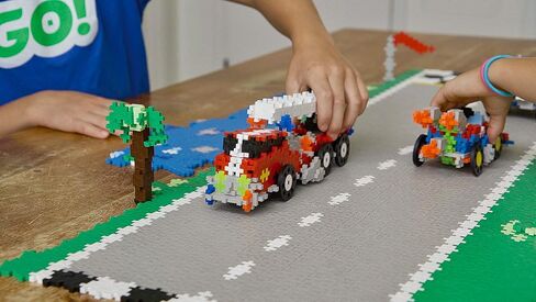 بلس - انطلق! شاحنة رجال الإطفاء - 360 قطعة - نموذج سيارة بناء ساذع/لعبة بخار، مكعبات لغز صغيرة متشابكة للأطفال in Kuwait