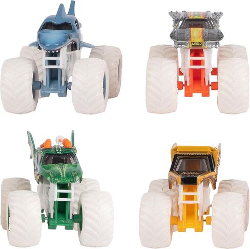 MONSTER JAM - Pack of 4 1:64 Die Cast Vehicles - 4 Authentic Monster Trucks Official Show Monster Jam Vehicles to Collect Scale 1:64 - Children's Toy 3 Years and Above in Saudi Arabia