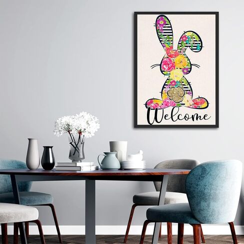 Muyankissu Diamond Painting Kits for Adults DIY 5D Welcome Spring Easter Bunny Colorful Flower Diamond Art Paint with Diamonds Full Drill Gem Art Painting Kit for Home Wall Decor Gifts 12x16inch in Kuwait