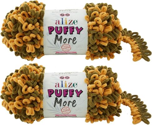 Alize Puffy More Yarn Loop Yarn Lot of 2skn 300gr 25yds 100% Micropolyester No Needles No Hooks Soft Yarn (6267) in Saudi Arabia