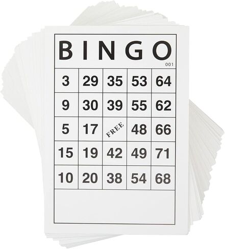 Juvale 180 Sheets Reusable Paper Bingo Cards Bulk for Adults, Disposable Number Game Set for Large Groups (4x6 in) in Saudi Arabia