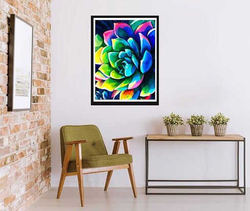 Rovepic 5D Diamond Painting Kits Cactu Succulent Round Full Drill, DIY Paint with Diamonds Art Abstract FlowerCrystal Rhinestone Cross Stitch for Home Office Wall Crafts Decorations 12×16 Inch in Kuwait