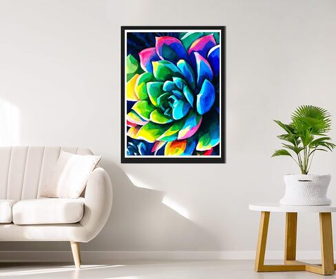 Rovepic 5D Diamond Painting Kits Cactu Succulent Round Full Drill, DIY Paint with Diamonds Art Abstract FlowerCrystal Rhinestone Cross Stitch for Home Office Wall Crafts Decorations 12×16 Inch in Kuwait