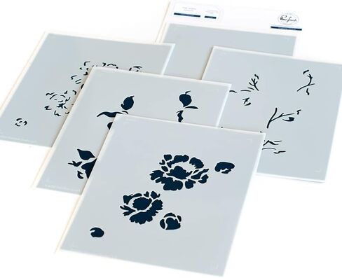 Pinkfresh Studio PINKFRESH Stencil A2 Joy, Joyful Peonies Layering in Kuwait