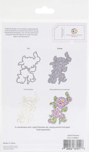 Pinkfresh Studio PINKFRESH Stencil A2 Joy, Joyful Peonies Layering in Kuwait