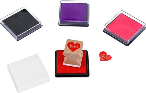 Konsait 34pcs Mini Valentine Stamps With Ink Pads Colored Pencil, Holiday Wood Rubber Stamp Cavalli Tiny Stamp Images With Drawing Colouring Pencil Art Supplies Set for Greeting Cards Scrapbooks in Saudi Arabia