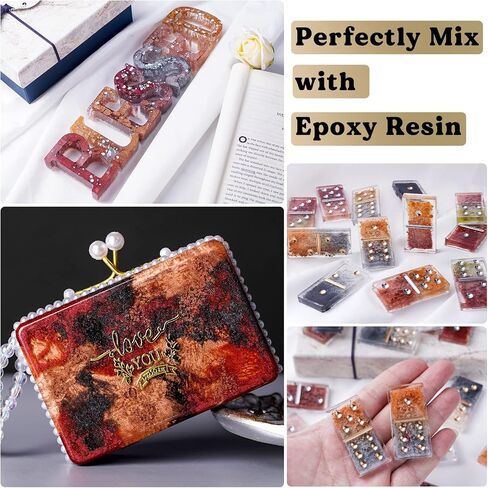LET'S RESIN Metallic Alcohol Ink Set-24 Colors Metal Color Alcohol Based Resin Ink, High Concentrated & Shimmer Mixatives, Alcohol Paint for Epoxy Resin, Resin Petri, Tumblers, Coasters(Each 0.35oz) in Saudi Arabia