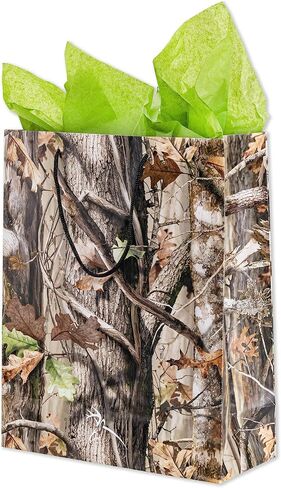 Havercamp Next Camo Party Gift Bag | 1 Count | Great for Hunter Themed Party, Camouflage Motif, Birthday Event, Graduation Party, Father's Day Celebration in Saudi Arabia