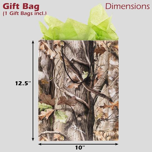 Havercamp Next Camo Party Gift Bag | 1 Count | Great for Hunter Themed Party, Camouflage Motif, Birthday Event, Graduation Party, Father's Day Celebration in Saudi Arabia