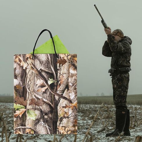 Havercamp Next Camo Party Gift Bag | 1 Count | Great for Hunter Themed Party, Camouflage Motif, Birthday Event, Graduation Party, Father's Day Celebration in Saudi Arabia