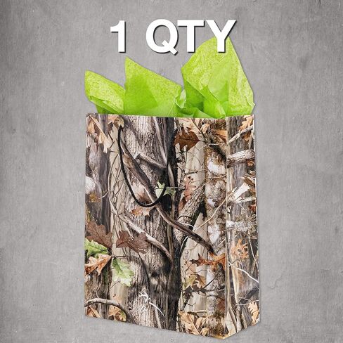 Havercamp Next Camo Party Gift Bag | 1 Count | Great for Hunter Themed Party, Camouflage Motif, Birthday Event, Graduation Party, Father's Day Celebration in Saudi Arabia