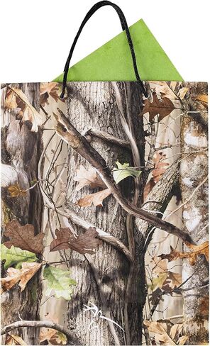 Havercamp Next Camo Party Gift Bag | 1 Count | Great for Hunter Themed Party, Camouflage Motif, Birthday Event, Graduation Party, Father's Day Celebration in Saudi Arabia