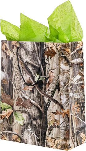 Havercamp Next Camo Party Gift Bag | 1 Count | Great for Hunter Themed Party, Camouflage Motif, Birthday Event, Graduation Party, Father's Day Celebration in Saudi Arabia
