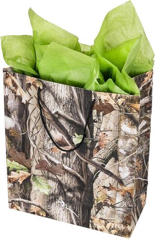 Havercamp Next Camo Party Gift Bag | 1 Count | Great for Hunter Themed Party, Camouflage Motif, Birthday Event, Graduation Party, Father's Day Celebration in Saudi Arabia