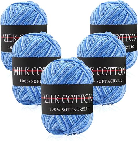 مجموعة غزل الأكريليك 250 جم (5 × 50 جم) مجموعة غزل الحياكة غزل كبير بونبون غزل ألوان متنوعة 100% أكريليك كروشيه حزمة الحياكة مجموعة متنوعة من الألوان مجموعة غزل الأكريليك باللون الأزرق in Kuwait