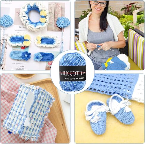 مجموعة غزل الأكريليك 250 جم (5 × 50 جم) مجموعة غزل الحياكة غزل كبير بونبون غزل ألوان متنوعة 100% أكريليك كروشيه حزمة الحياكة مجموعة متنوعة من الألوان مجموعة غزل الأكريليك باللون الأزرق in Kuwait