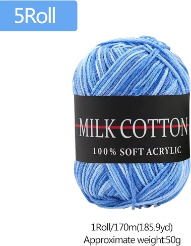 مجموعة غزل الأكريليك 250 جم (5 × 50 جم) مجموعة غزل الحياكة غزل كبير بونبون غزل ألوان متنوعة 100% أكريليك كروشيه حزمة الحياكة مجموعة متنوعة من الألوان مجموعة غزل الأكريليك باللون الأزرق in Kuwait