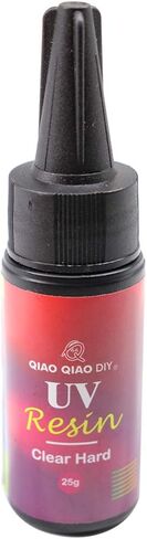 UV Resin Clear Hard,QIAO QIAO DIY UV Epoxy Resin Glue Quick Cured by Ultraviolet/Sunlight UV Curing Resin Clear Hard Type for Jewelry Making/Crafts/Casting (25g/0.88oz) in Kuwait