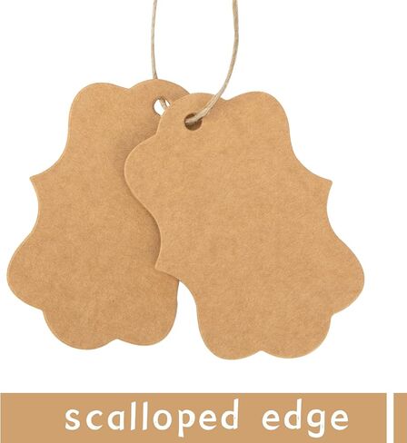 SallyFashion 150PCS Brown Paper Kraft Gift Tags with String, for Gift Wrapping, Price, Cookies, Cupcake Tags in Saudi Arabia