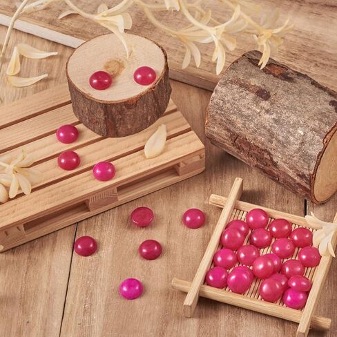 Crafans 50Pcs 12mm Round Gemstone Cabochons, Half Round Natural Agate Cabochons Dome Gemstone Beads No Hole Healing Power Stone Flat Back Chakra Crystal Beads for Jewelry Making(Magenta) in Saudi Arabia