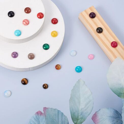 Crafans 50Pcs 12mm Round Gemstone Cabochons, Half Round Natural Agate Cabochons Dome Gemstone Beads No Hole Healing Power Stone Flat Back Chakra Crystal Beads for Jewelry Making(Magenta) in Saudi Arabia