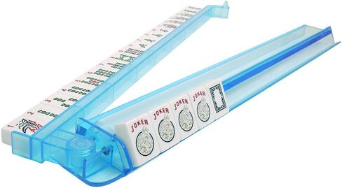 American Mah Jongg Set - 166 Premium White Tiles, 4 All-in-One Rack/Pushers, Blue Canvas Bag in Saudi Arabia