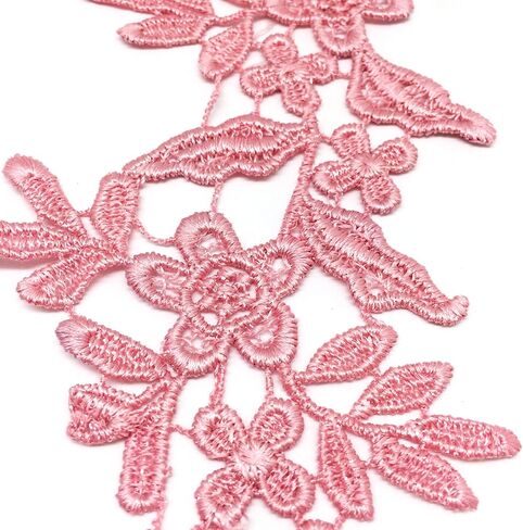 PEPPERLONELY زوج واحد من رقع تزيين الزهور من الدانتيل الأسود لتزيين حرفة الخياطة والتطريز، 24.5 × 8.5 سم in Kuwait