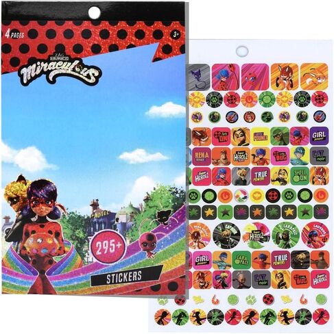 Miraculous Ladybug Sticker Book – Includes 4 Sheets with 295+ Stickers, Personalize Decorate with Collectible Miraculous Ladybug and Cat Noir Sticker Pads, Cute Stickers for Girls and Boys in Saudi Arabia