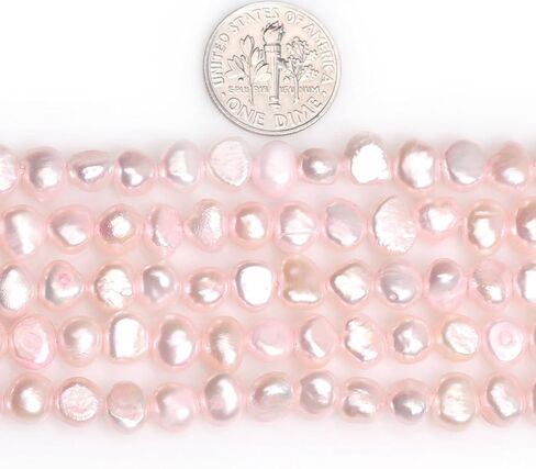JOE FOREMAN Freshwater Cultured Pearl Beads for Jewelry Making Gemstone Semi Precious 7-8mm Freeform Green 15" Dyed Color in Kuwait